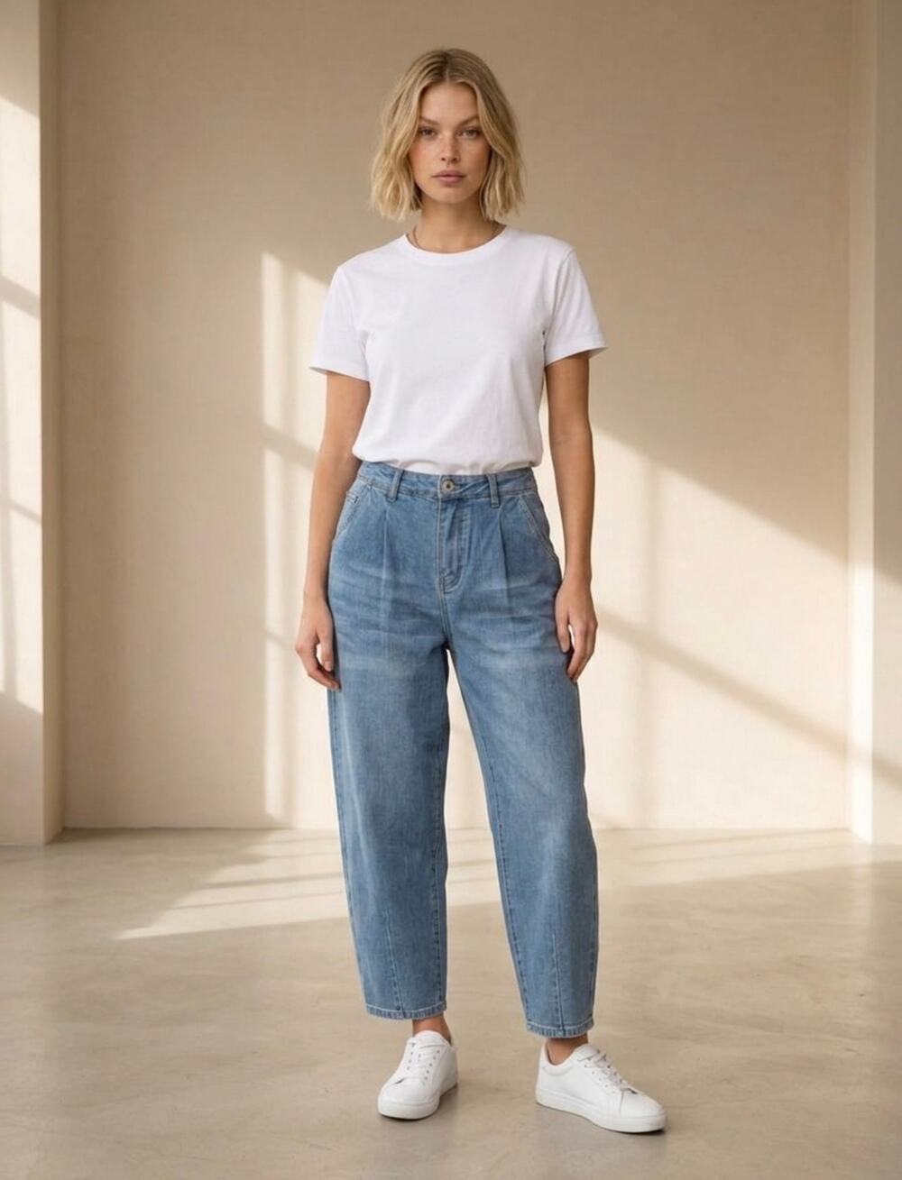 TRIBAL Audrey Mid Rise Girlfriend Barrel Leg l Jamba Balloon Jeans NWT Size 6